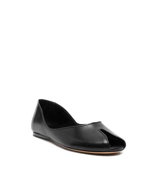 Jude Black Peep-Toe Ballet Flats