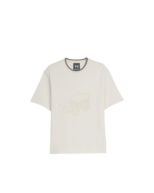 Y-3 X Wales Bonner White X Y3-Wales Bonner Graphic-Print T-Shirt for men