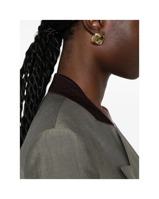 Victoria Beckham Gray Double-Breasted Wool-Mohair Jacket
