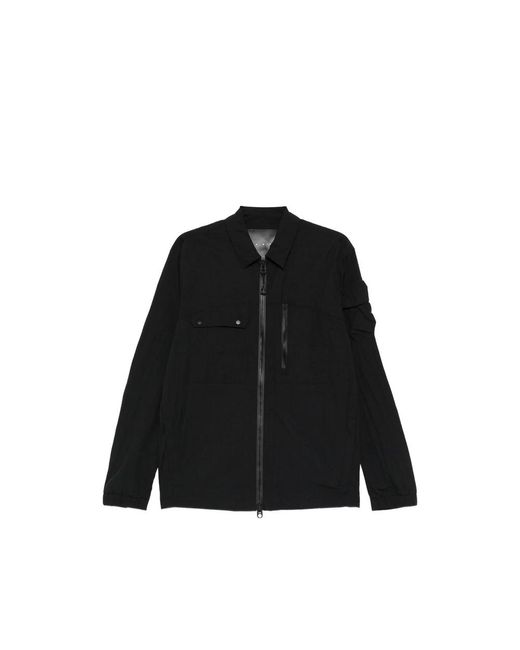 JG1 Black Zip-Fastening Shirt Jacket for men