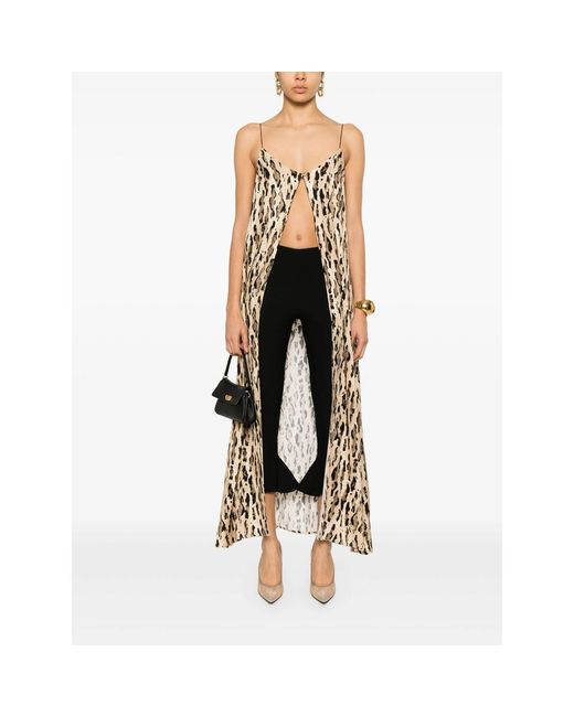 THE NINA STUDIO Natural Animal-Print Top