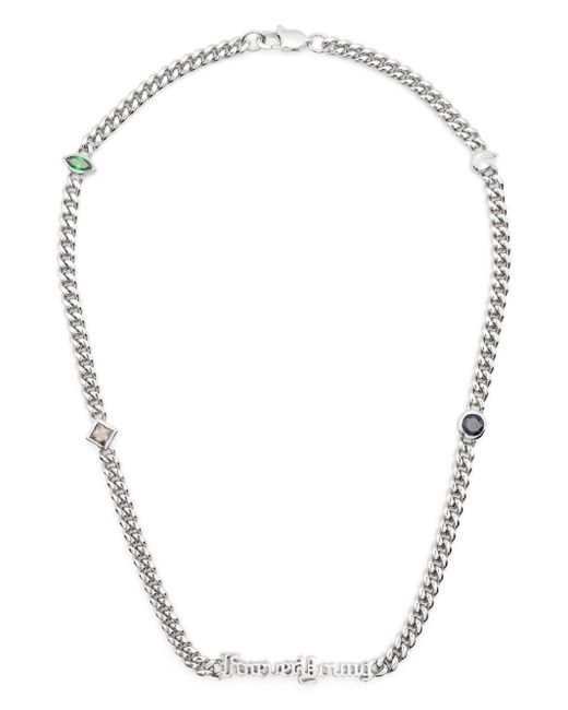 DARKAI White Forever Young Crystal-Embellished Necklace for men