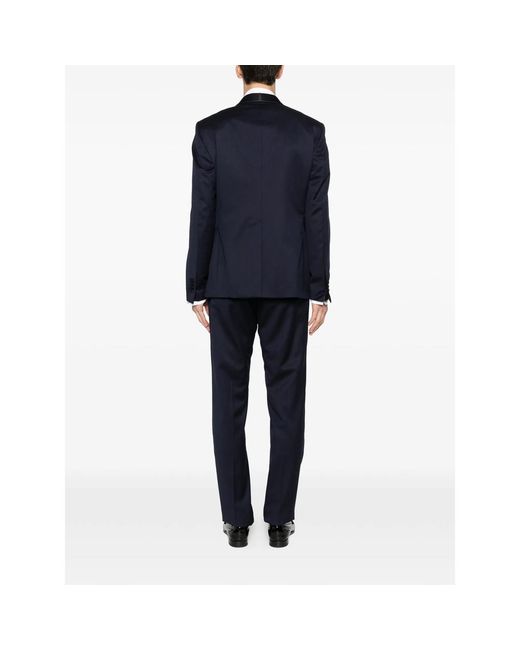 Tagliatore Blue Suits Black for men