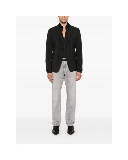 Reveres 1949 Black Single-Breasted Blazer for men