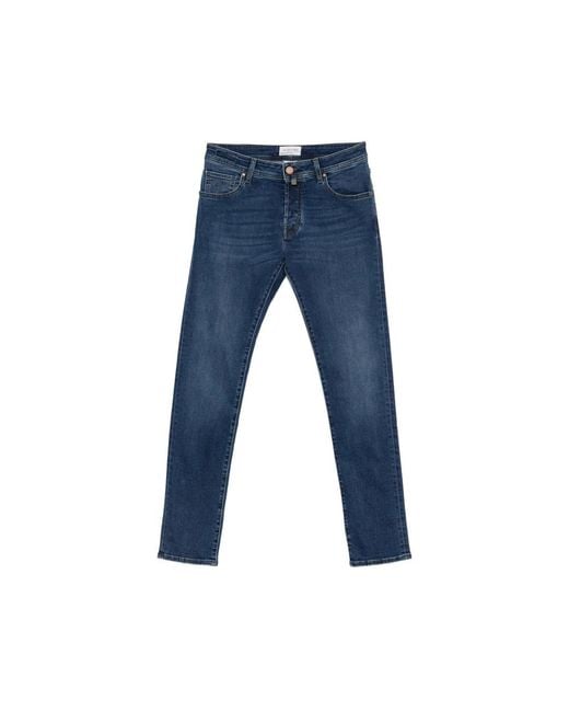 Jacob Cohen Blue Nick Logo-Patch Jeans for men