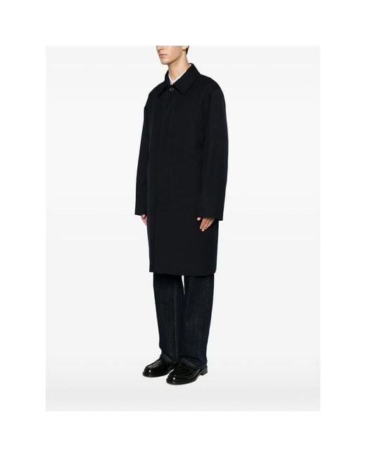 A.P.C. Black A. P.C. Concealed-Button Coat for men