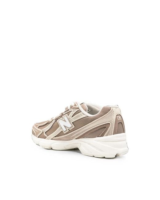 New Balance Natural Panelled Logo-Patch Sneakers