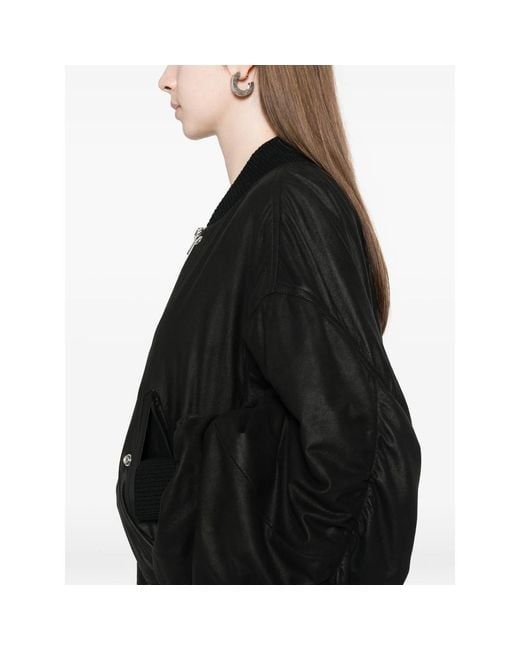 Rick Owens Leather Outerwears Black