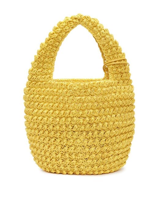 J.W. Anderson Yellow Large Popcorn Crochet-Knit Tote Bag