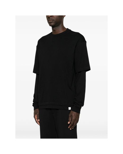 Woc Black Layered Long-Sleeve T-Shirt for men