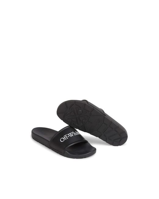 Off-White c/o Virgil Abloh Blue Bookish Logo Slides for men