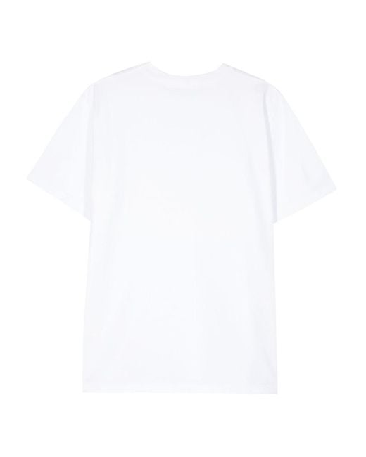 sunflower White Logo-Printed Cotton T-Shirt for men