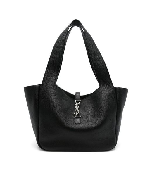 Saint Laurent Black Le 5 À 7 Bea Leather Tote Bag