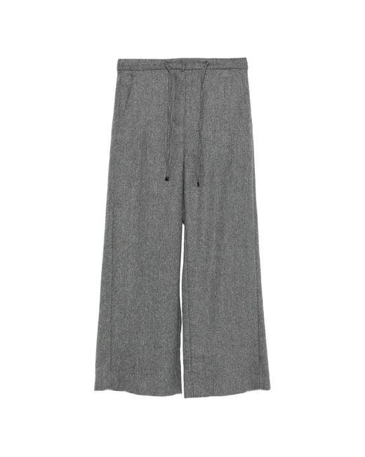 Max Mara Gray Drawstring-Fastening Trousers