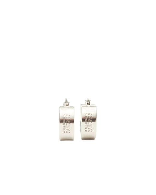 MM6 by Maison Margiela White Polished Hoop Earrings for men