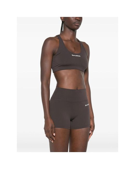 Sporty & Rich Brown Logo-Print Bra