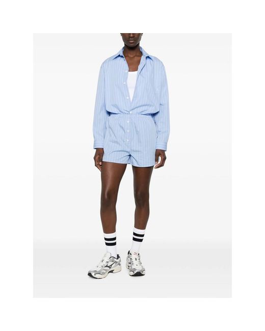 Sporty & Rich Blue Striped Cotton Shirt