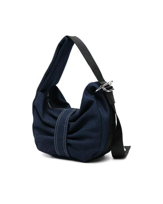 Simone Rocha Blue Bow Pearl-Embellished Shoulder Bag