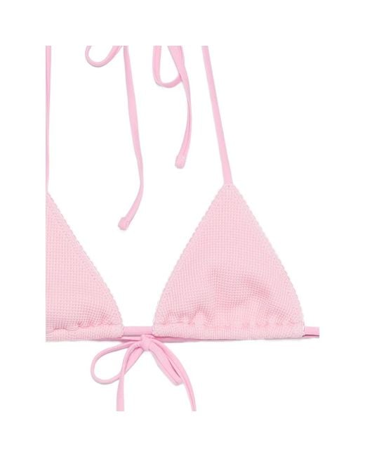 Frankie's Bikinis Pink Nick Tie-Detail Bikini Top