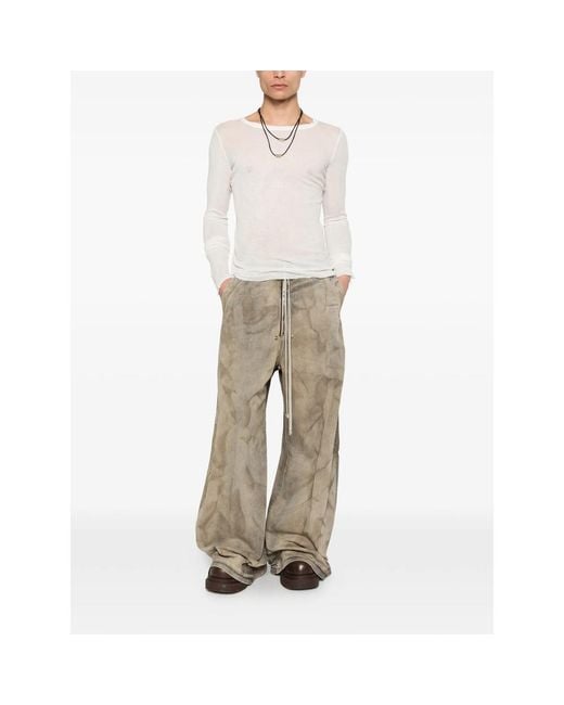 Rick Owens Gray Drawstring Wide-Leg Jeans for men
