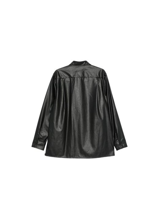 MM6 by Maison Margiela Black Logo-Embossed Shirt