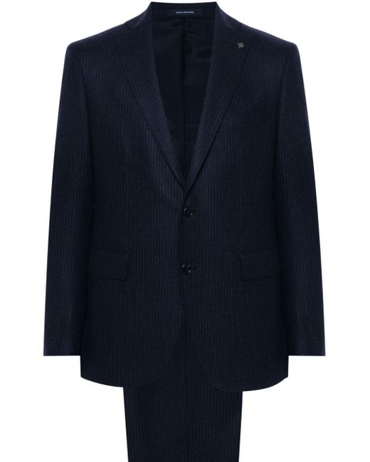 Tagliatore Blue Single-Breasted Pinstripe Suit for men