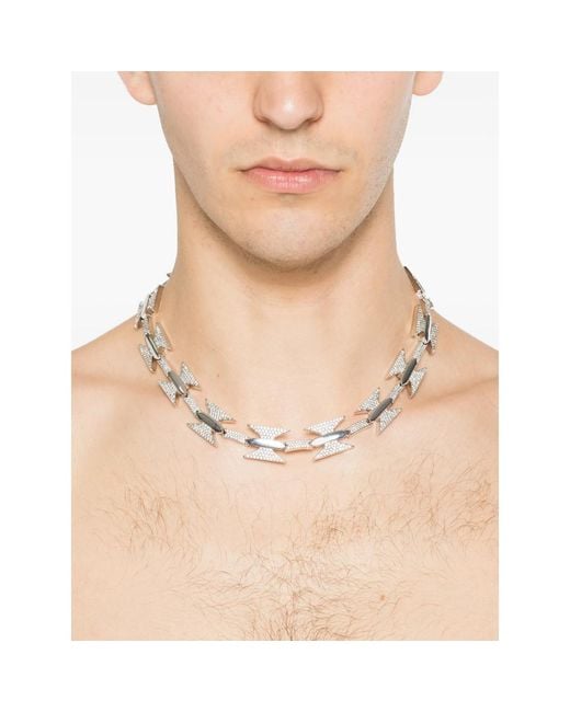DARKAI Metallic Crystal-Embellished Barbed-Wire Necklace