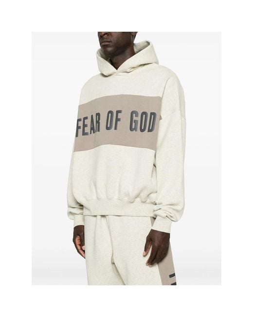 Fear Of God White Logo-Print Hoodie for men