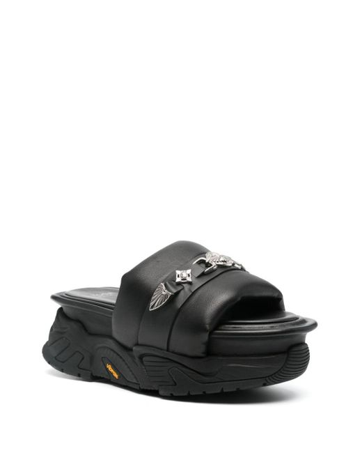 Toga Black Stud-Embellished Flatform Sandals