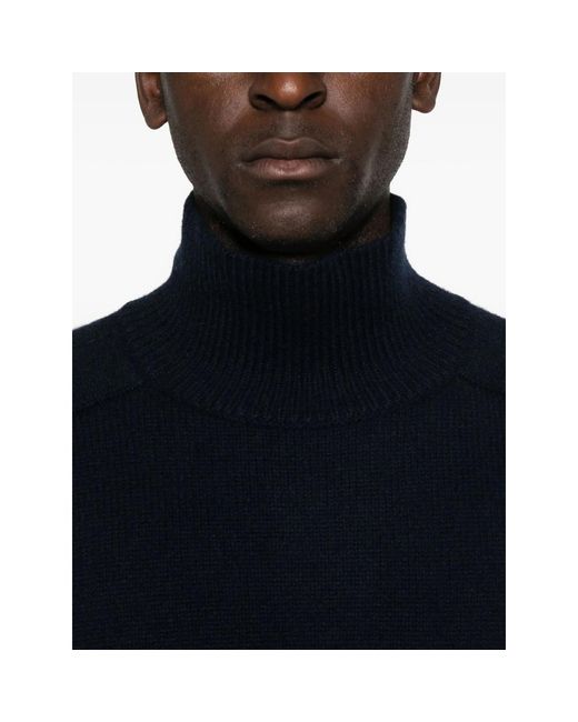 Soft Goat Black Roll-Neck Cashmere Sweater for men