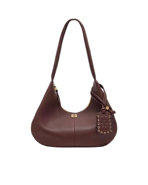 Ganni Brown Medium Hobo Tote Bag