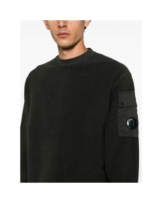C P Company Black C. P. Company Lens-Detail Pocket Sweatshirt for men