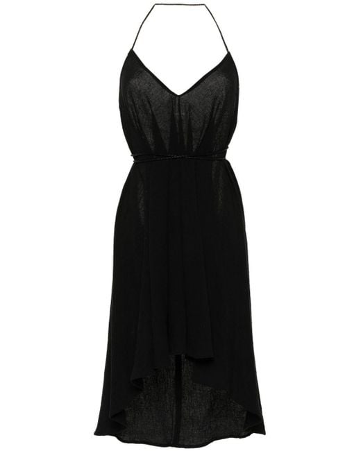 Caravana Black Asymmetric Halterneck Dress