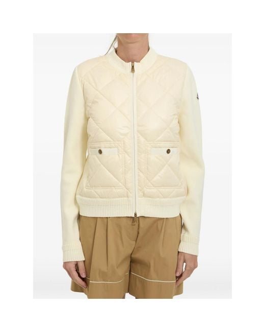 Moncler Natural Diamond-Quilted Padded Jacket