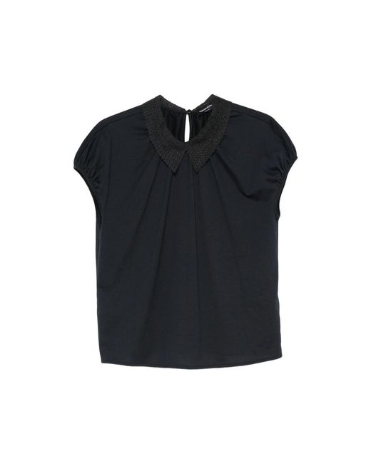 Fabiana Filippi Black Short-Sleeves Blouse