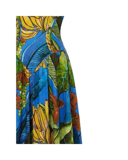 Farm Rio Blue Floral-Print Maxi Dress