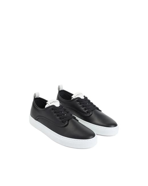 Givenchy Black Leather Lace-Up Sneakers for men
