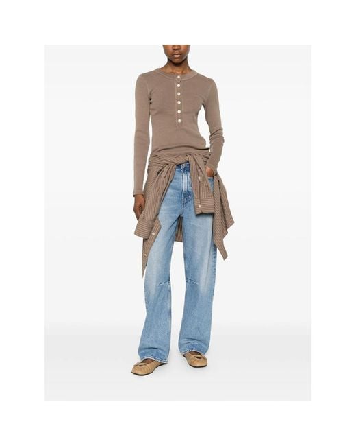 Citizens of Humanity Brown T-Shirt Ribbed Knit