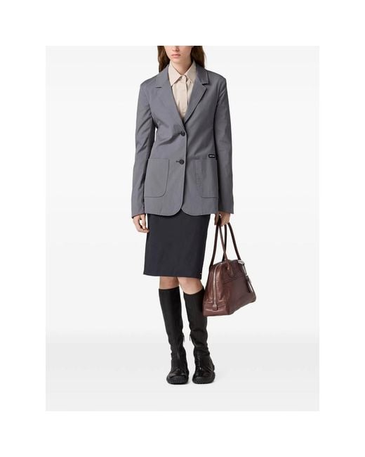 Miu Miu Blue Stretch Poplin Skirt