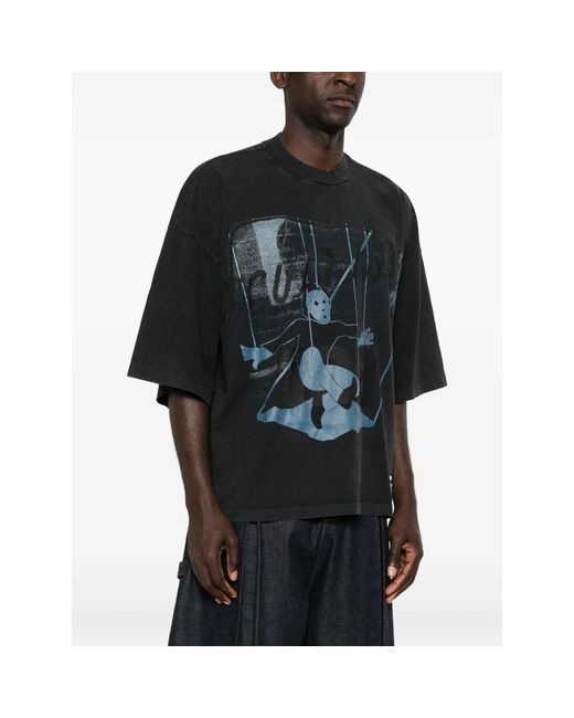 RIVINGTON roi Rebis Black Graphic-Print Oversized T-Shirt for men