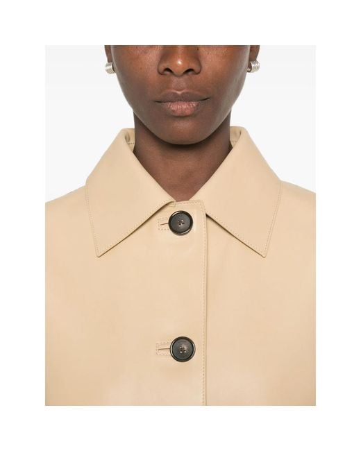 Totême  Natural Button-Up Leather Jacket