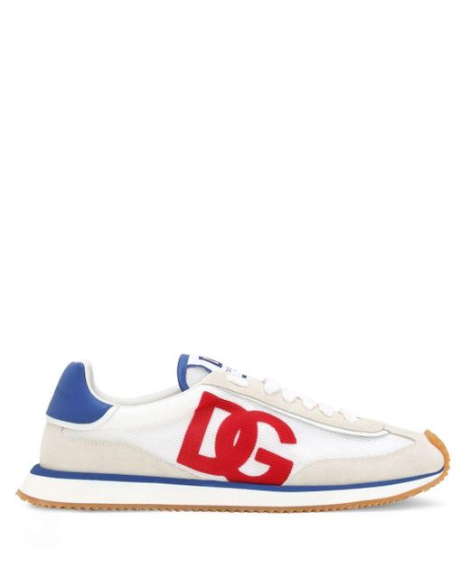 Dolce & Gabbana White Dg Cushion Mixed-Material Sneakers for men