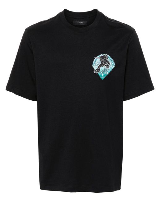 Amiri Black Panther-Print Cotton T-Shirt for men