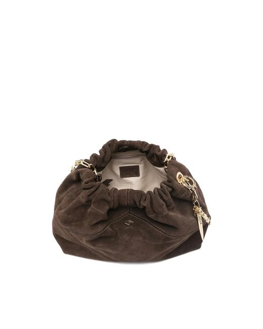 Ba&sh Black Mini June Suede Tote Bag
