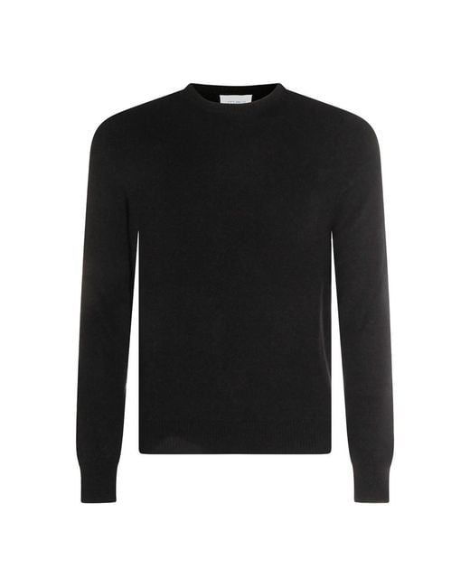 Malo Black Round-Neck Cashmere Sweater for men