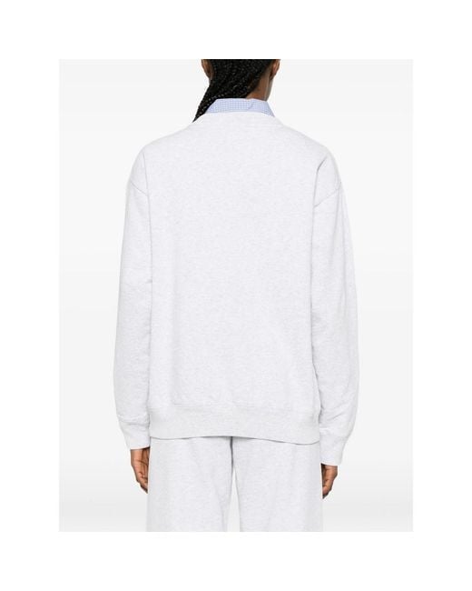 Sporty & Rich White Embroidered Sweatshirt