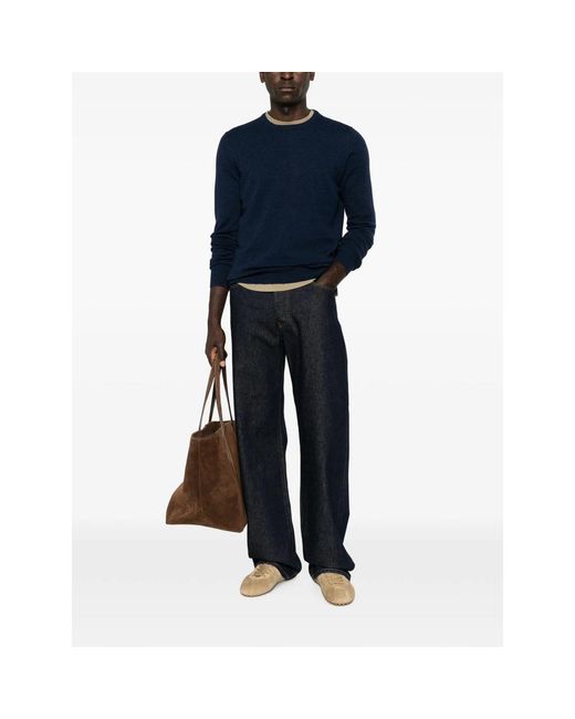 Fileria Blue Crew-Neck Long-Sleeve Sweater for men