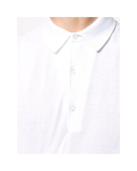 John Smedley White Adrian Polo Shirts for men