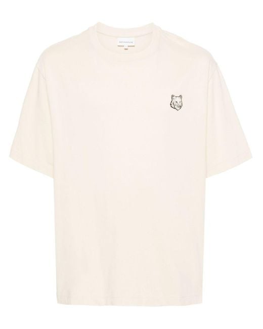 Maison Kitsuné White Bold Fox Head Cotton T-Shirt for men