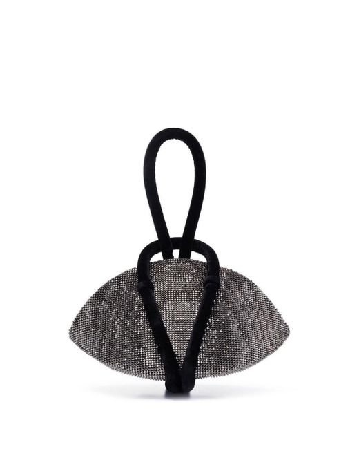 Kara Black Knot Crystal-embellished Clutch Bag